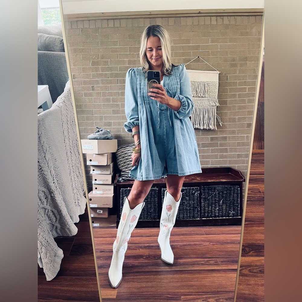 Light Blue Denim Romper
